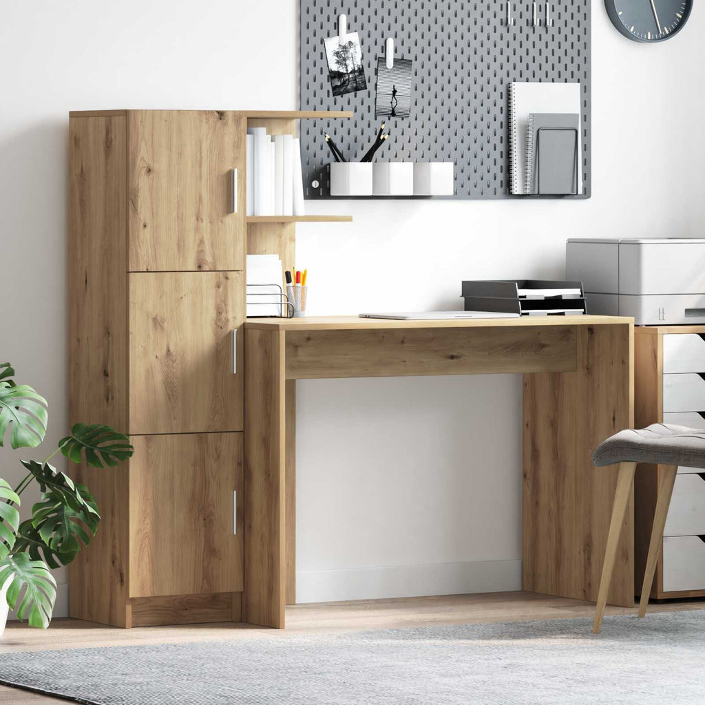 vidaXL Biurko 2 pcs Dąb rzemieślniczy