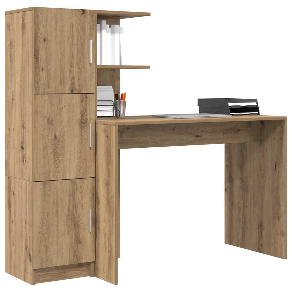 vidaXL Biurko 2 pcs Dąb rzemieślniczy