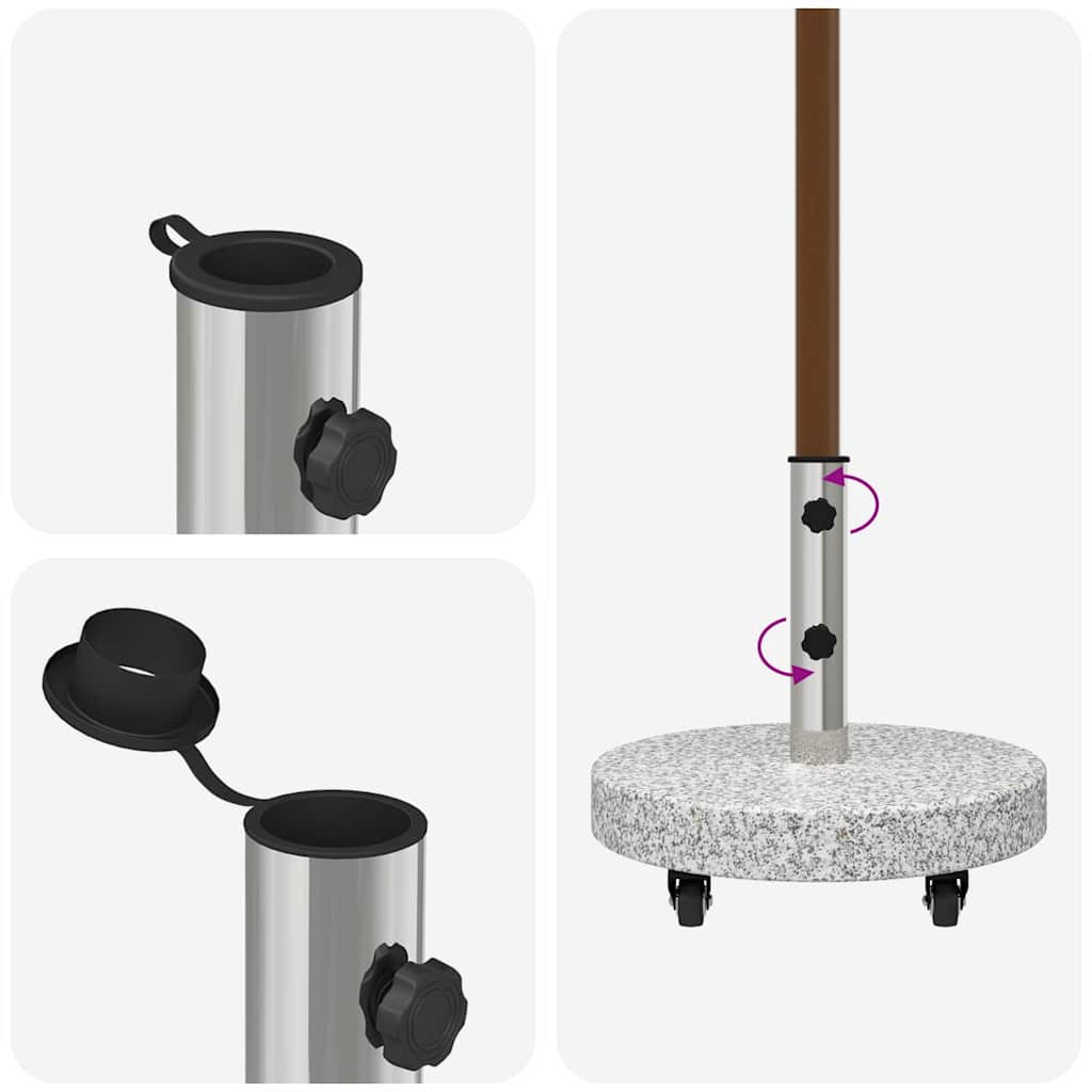 vidaXL Podstawa do parasola 29,8kg Szary Granite i Stal Nierdzewna
