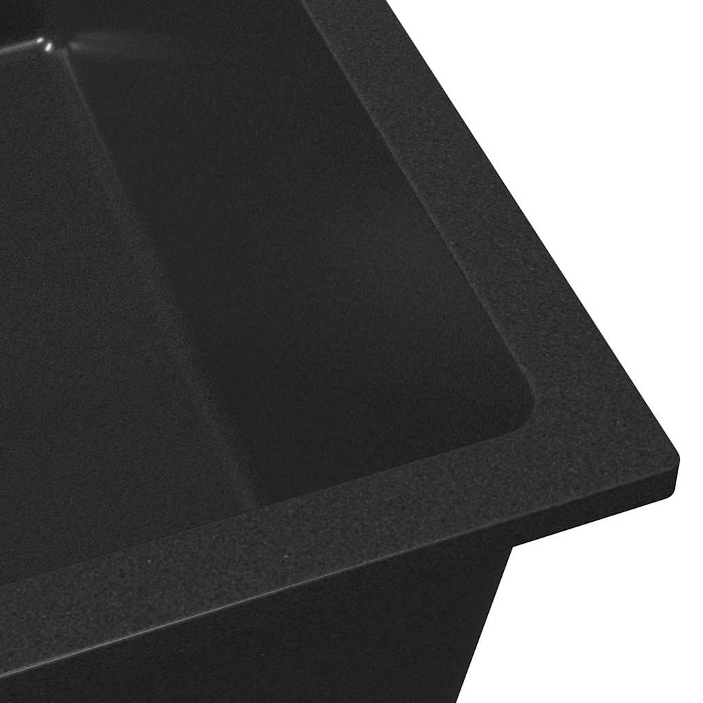 vidaXL Zlew kuchenny Czarny 38 x 44 x 20 cm Granit