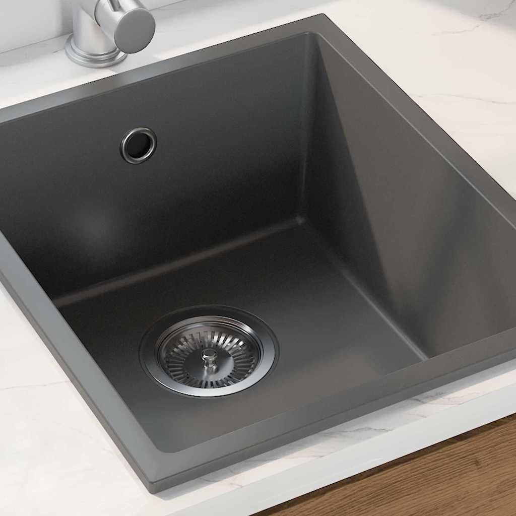 vidaXL Zlew kuchenny Szary 38 x 44 x 20 cm Granit