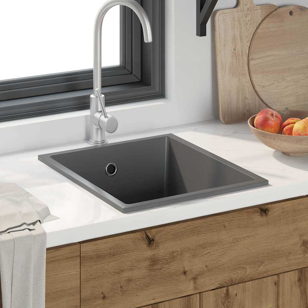 vidaXL Zlew kuchenny Szary 38 x 44 x 20 cm Granit
