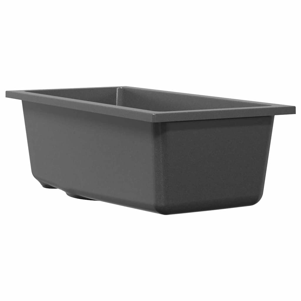vidaXL Zlew kuchenny Szary 21 x 44 x 14 cm Granit