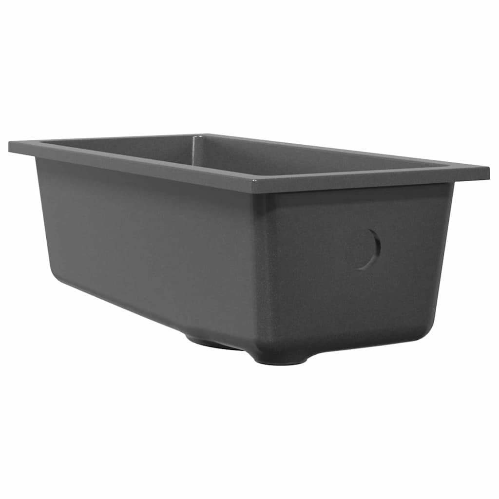 vidaXL Zlew kuchenny Szary 21 x 44 x 14 cm Granit