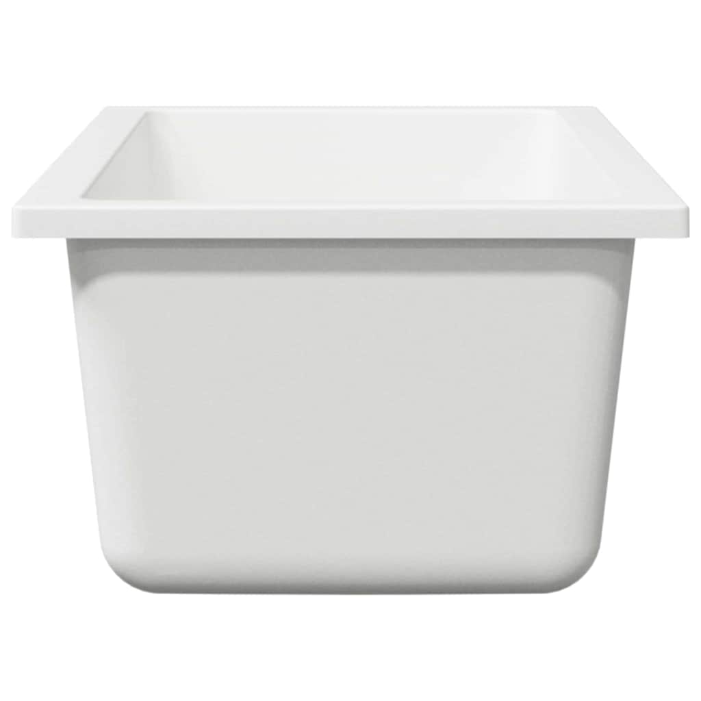 vidaXL Zlew kuchenny Biały 21 x 44 x 14 cm Granit