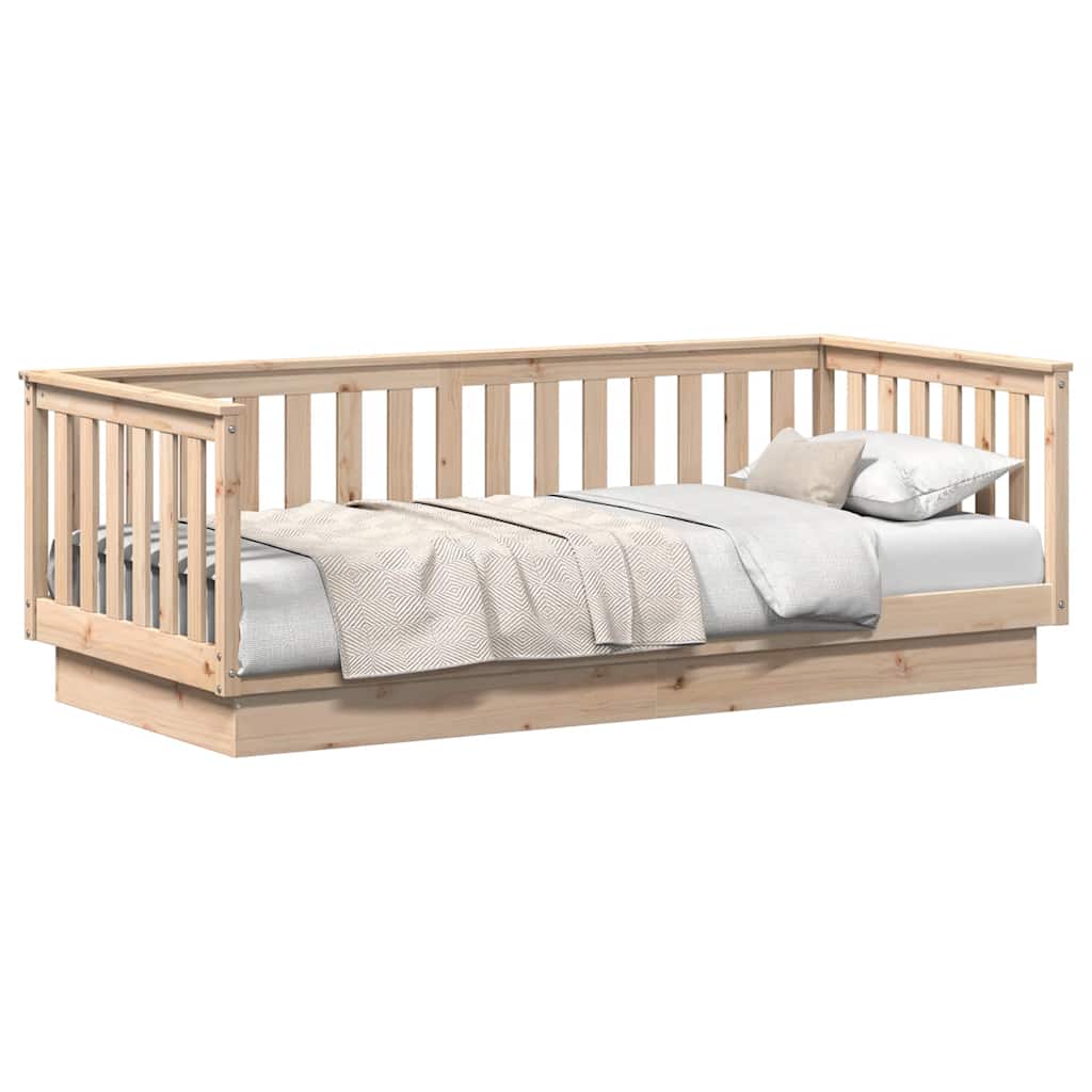vidaXL Łóżko dzienne bez materaca 90x200 cm, lite drewno sosnowe