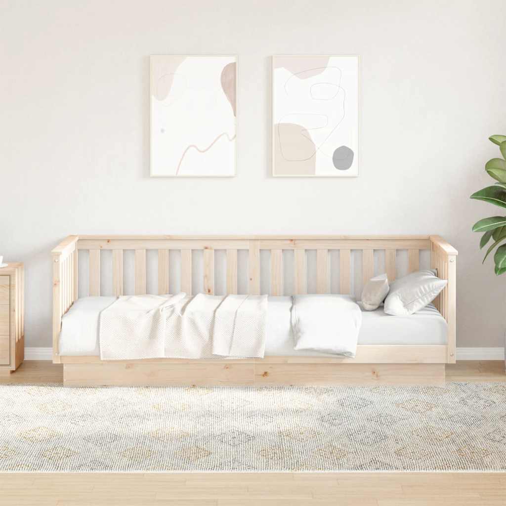 vidaXL Łóżko dzienne bez materaca 90x200 cm, lite drewno sosnowe
