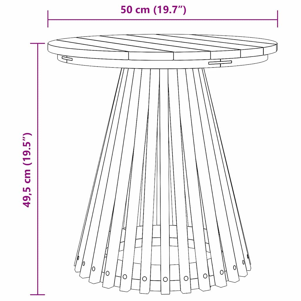 vidaXL Stolik boczny Brązowy 50 x 50 x 49,5 cm Lite drewno teakowe