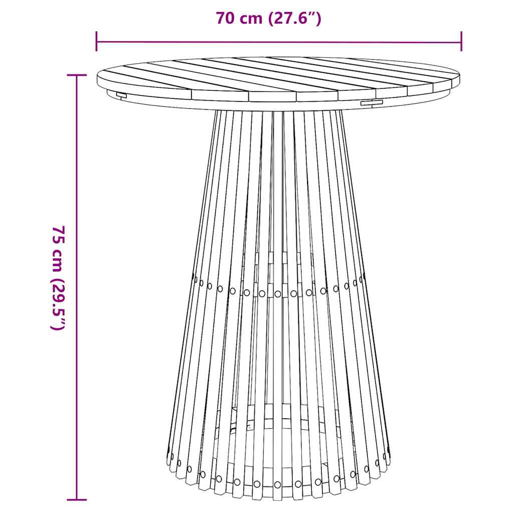 vidaXL Stolik boczny Brązowy 70 x 70 x 75 cm Lite drewno teakowe