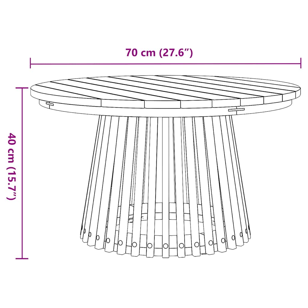 vidaXL Stolik boczny Brązowy 70 x 70 x 40 cm Lite drewno teakowe