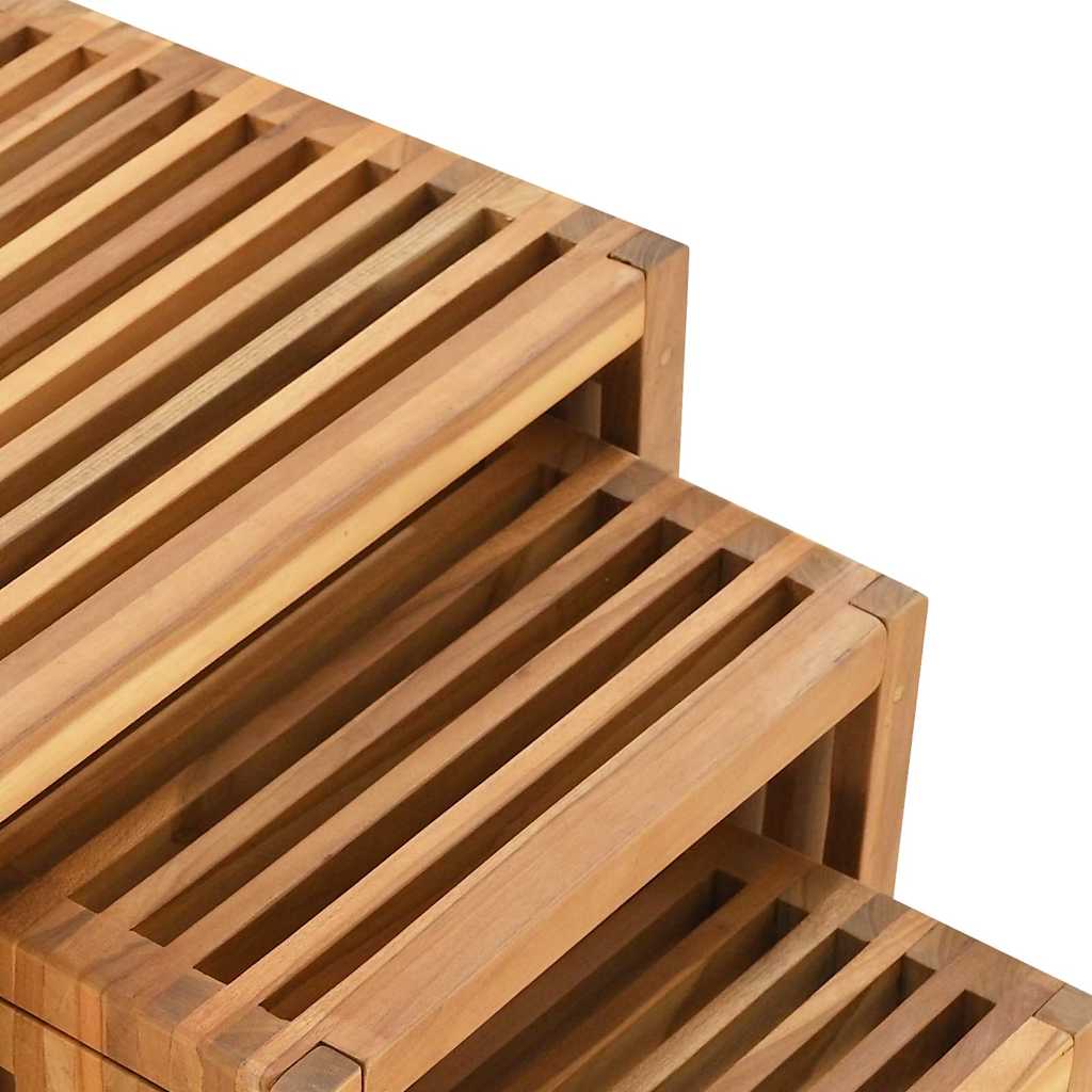 vidaXL Stół Ogrodowy 3 pcs Brązowy 33 x 44,5 x 51 cm