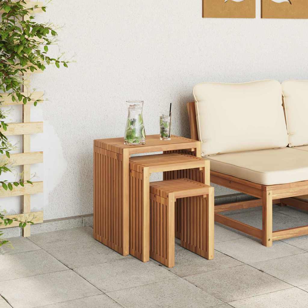 vidaXL Stół Ogrodowy 3 pcs Brązowy 33 x 44,5 x 51 cm