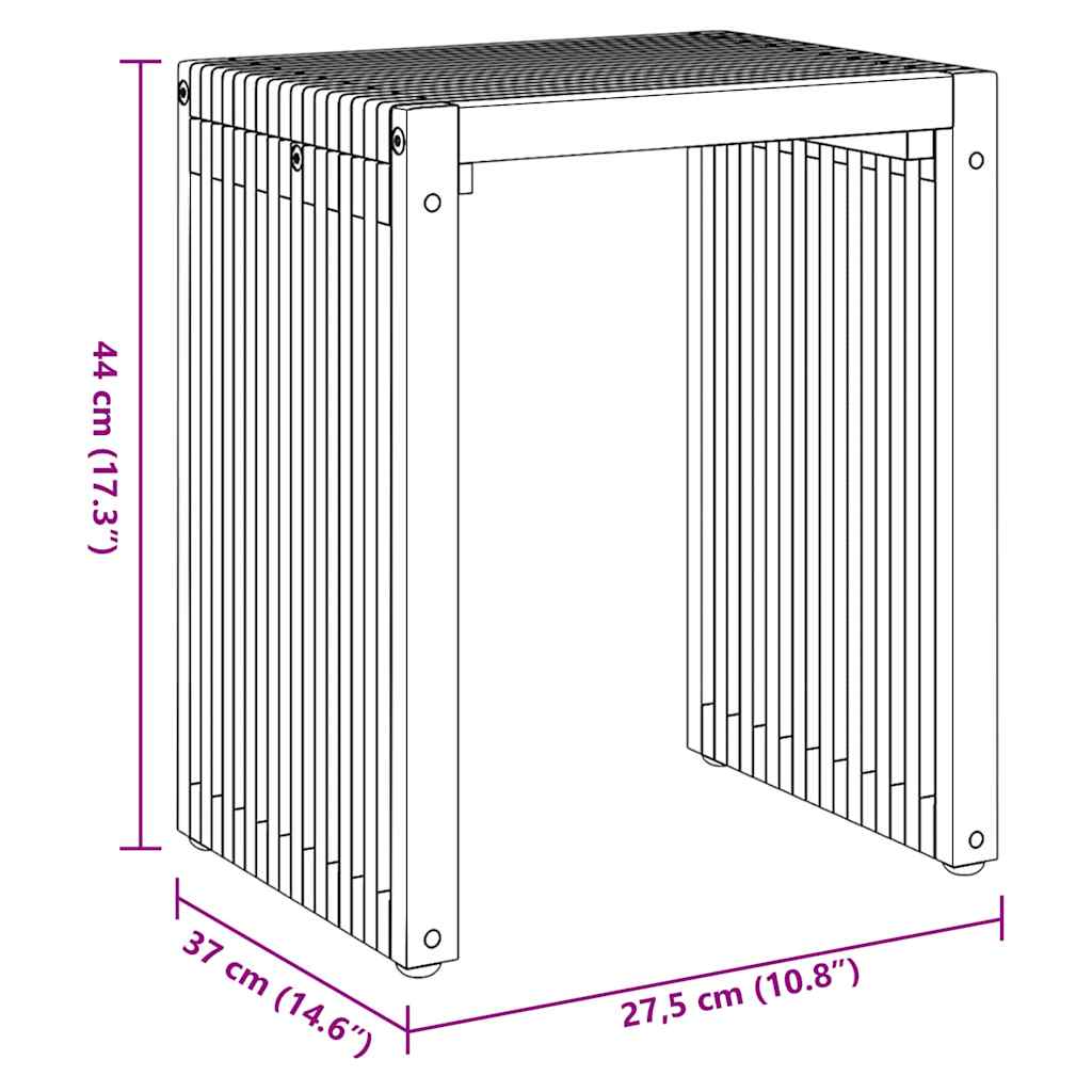 vidaXL Stół Ogrodowy 3 pcs Brązowy 33 x 44,5 x 51 cm