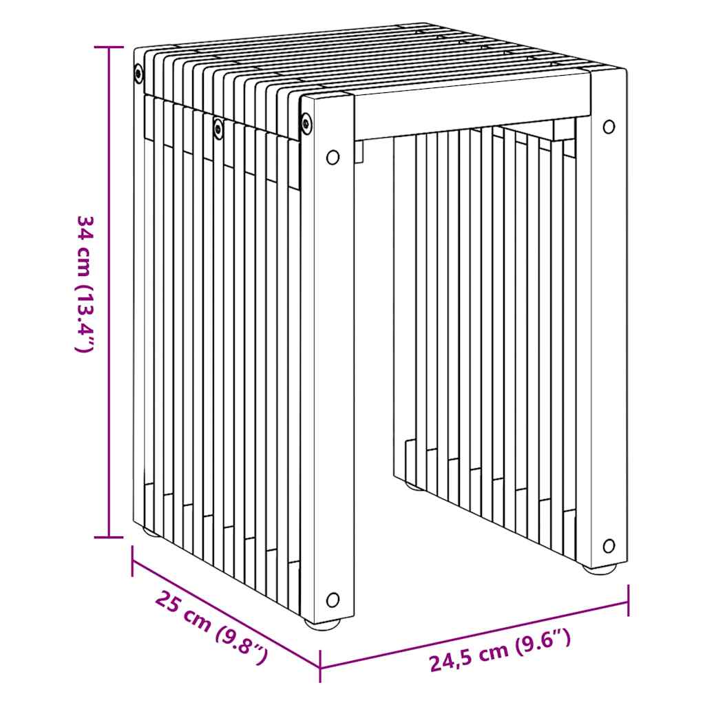 vidaXL Stół Ogrodowy 3 pcs Brązowy 33 x 44,5 x 51 cm
