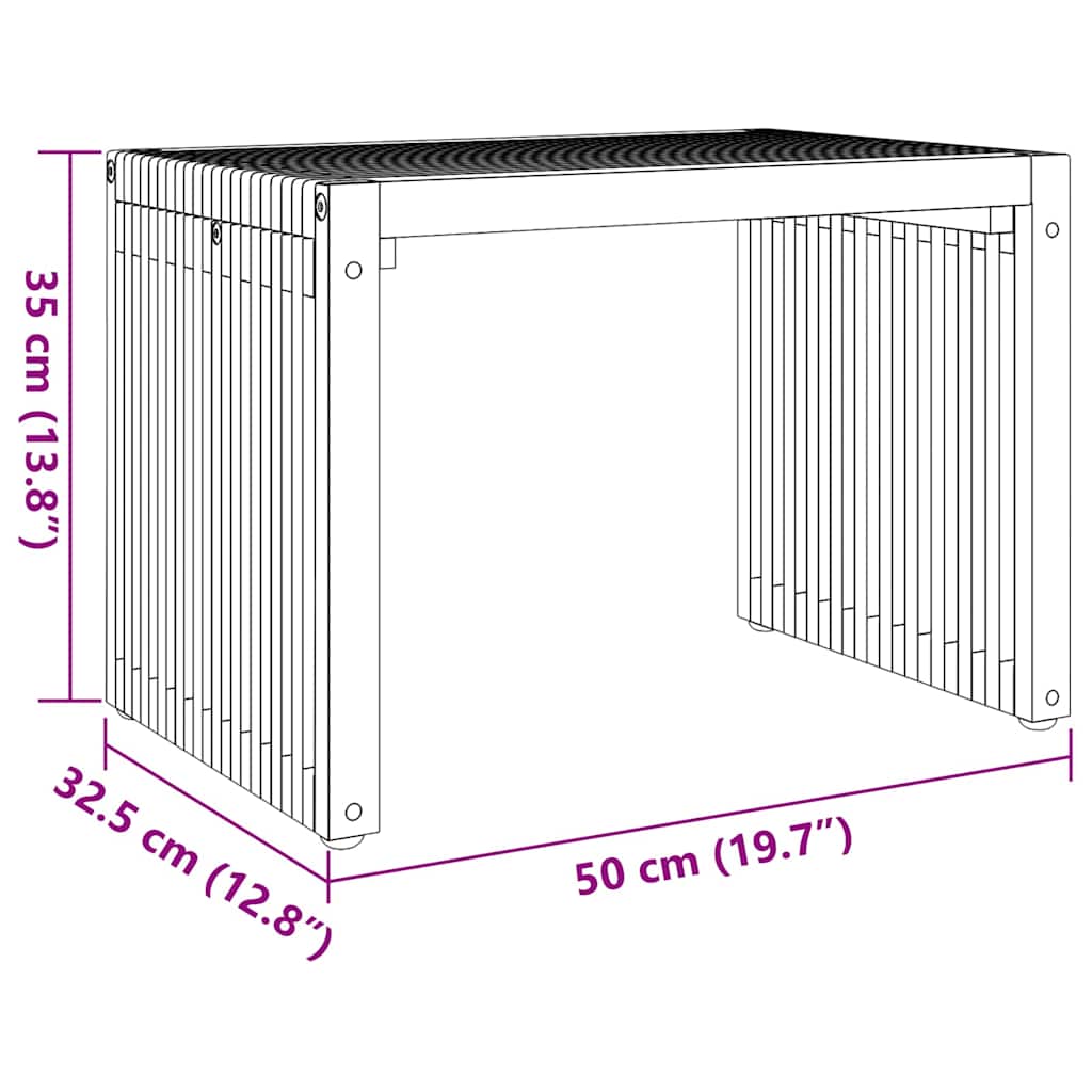 vidaXL Stół Ogrodowy Brązowy 50 x 32,5 x 35 cm Lite drewno teakowe