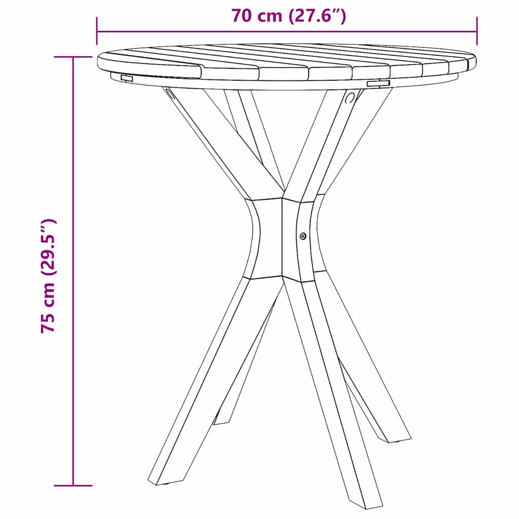 vidaXL Stolik boczny Brązowy 70 x 70 x 75 cm Lite drewno teakowe