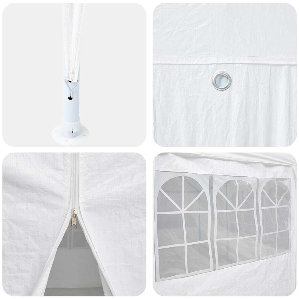 vidaXL Namiot Imprezowy Biały 400 x 400 x 266 cm Polietylen