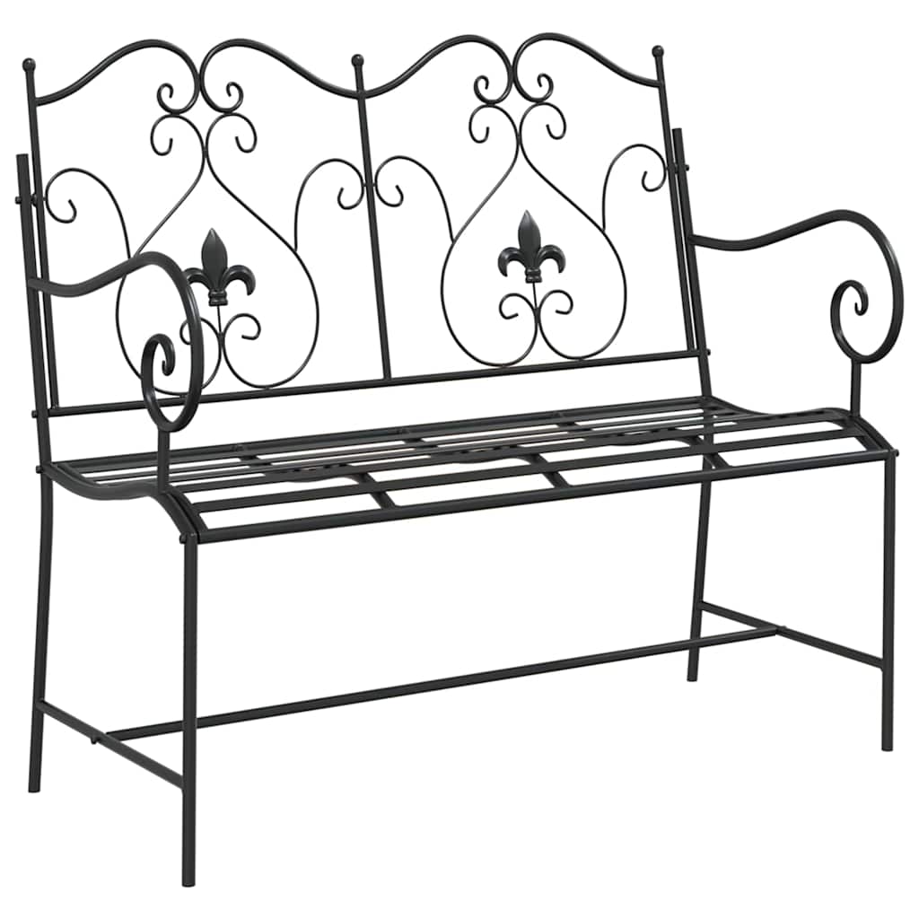 vidaXL Ławka ogrodowa Czarny 104 x 54 x 93 cm Stal