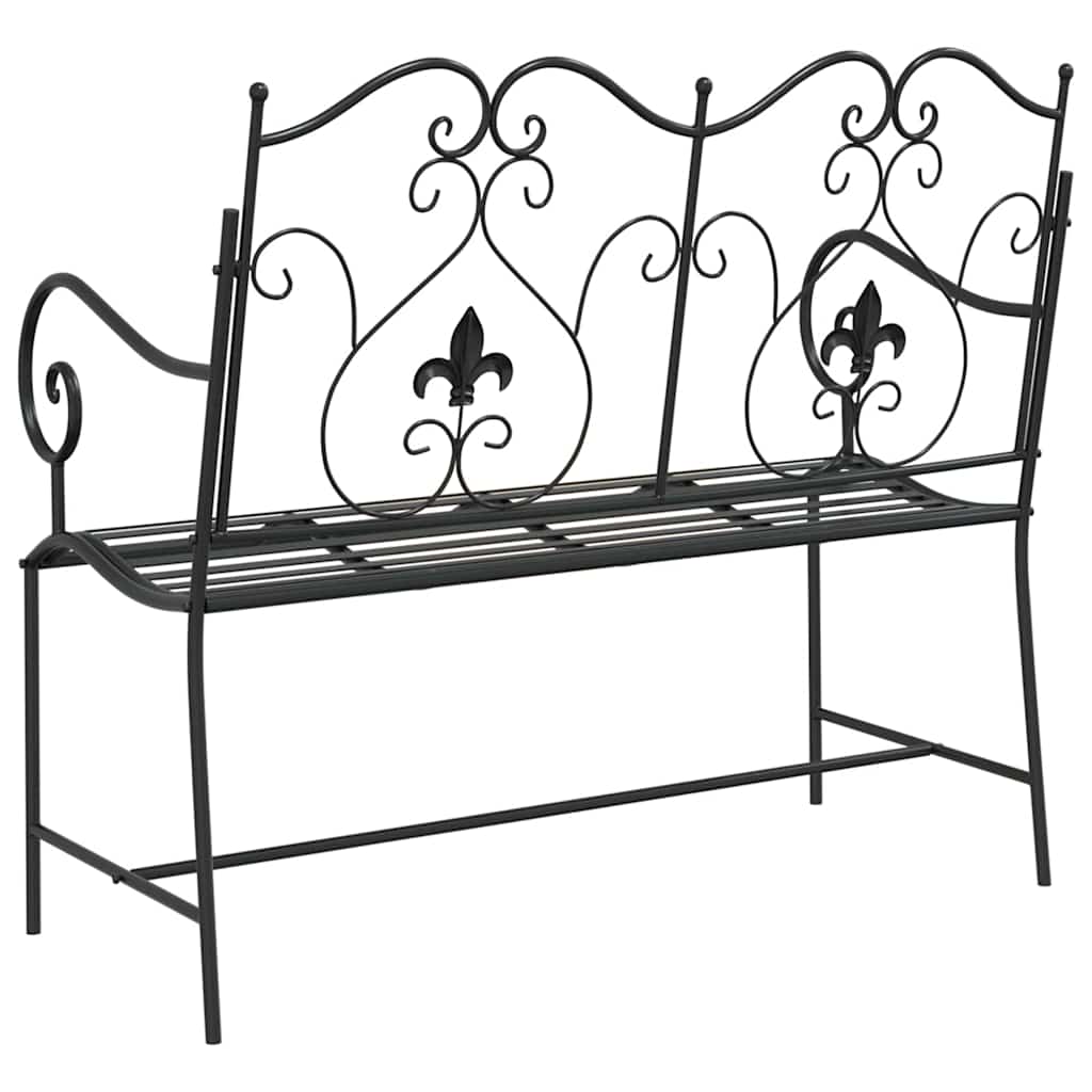 vidaXL Ławka ogrodowa Czarny 104 x 54 x 93 cm Stal