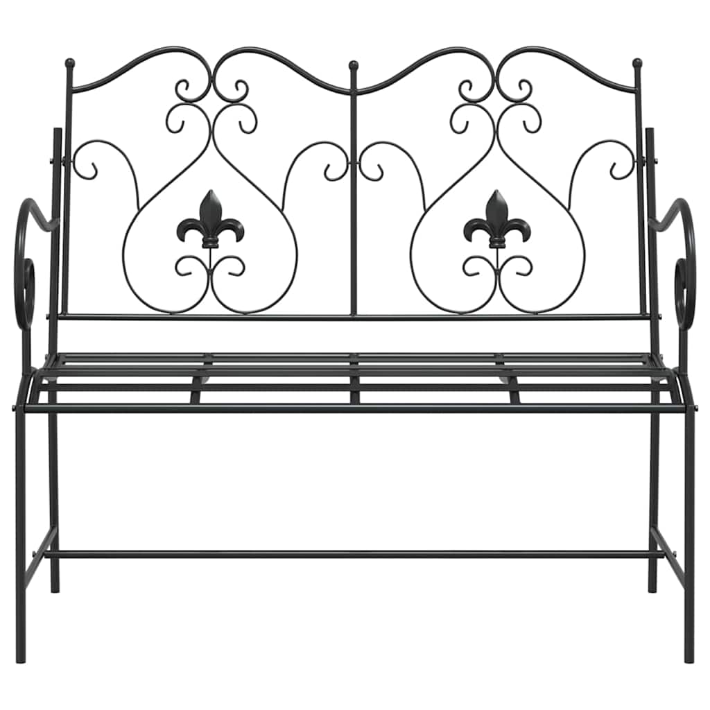 vidaXL Ławka ogrodowa Czarny 104 x 54 x 93 cm Stal
