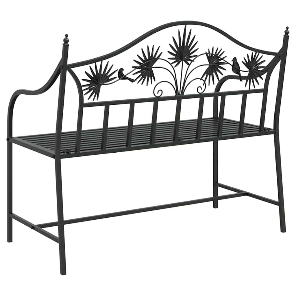 vidaXL Ławka ogrodowa Czarny 104 x 52,5 x 89 cm Stal