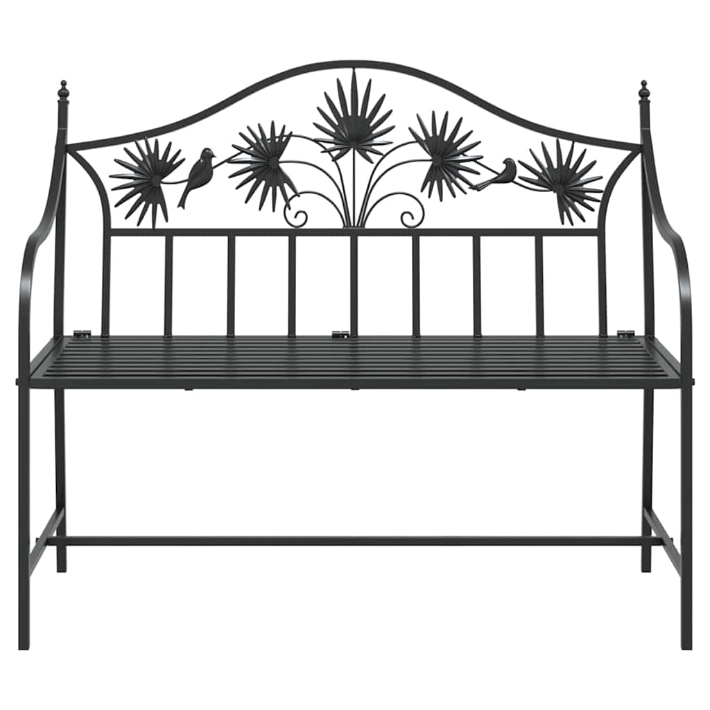 vidaXL Ławka ogrodowa Czarny 104 x 52,5 x 89 cm Stal