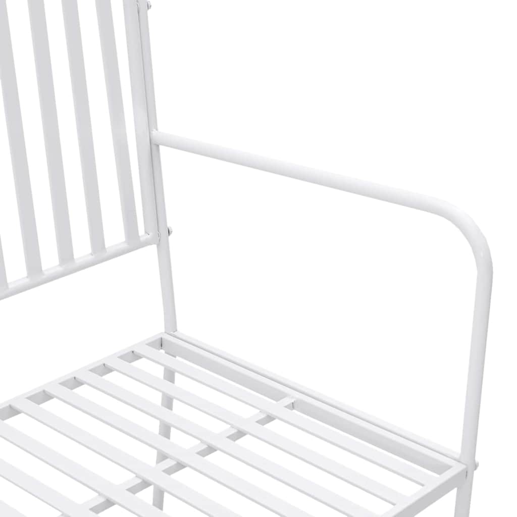 vidaXL Ławka ogrodowa Czysta Biała 103,5 x 51,5 x 90 cm Stal