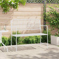 vidaXL Ławka ogrodowa Czysta Biała 103,5 x 51,5 x 90 cm Stal