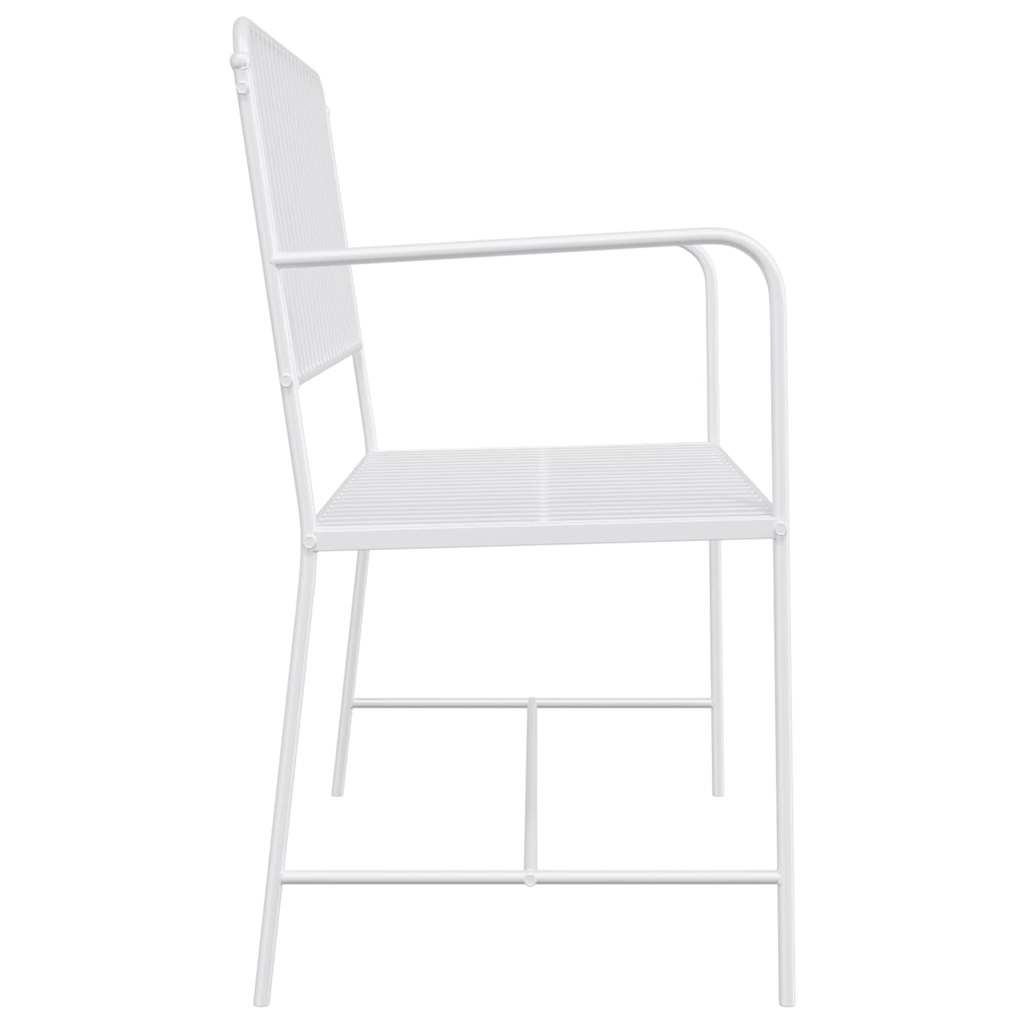 vidaXL Ławka ogrodowa Czysta Biała 103,5 x 51,5 x 90 cm Stal