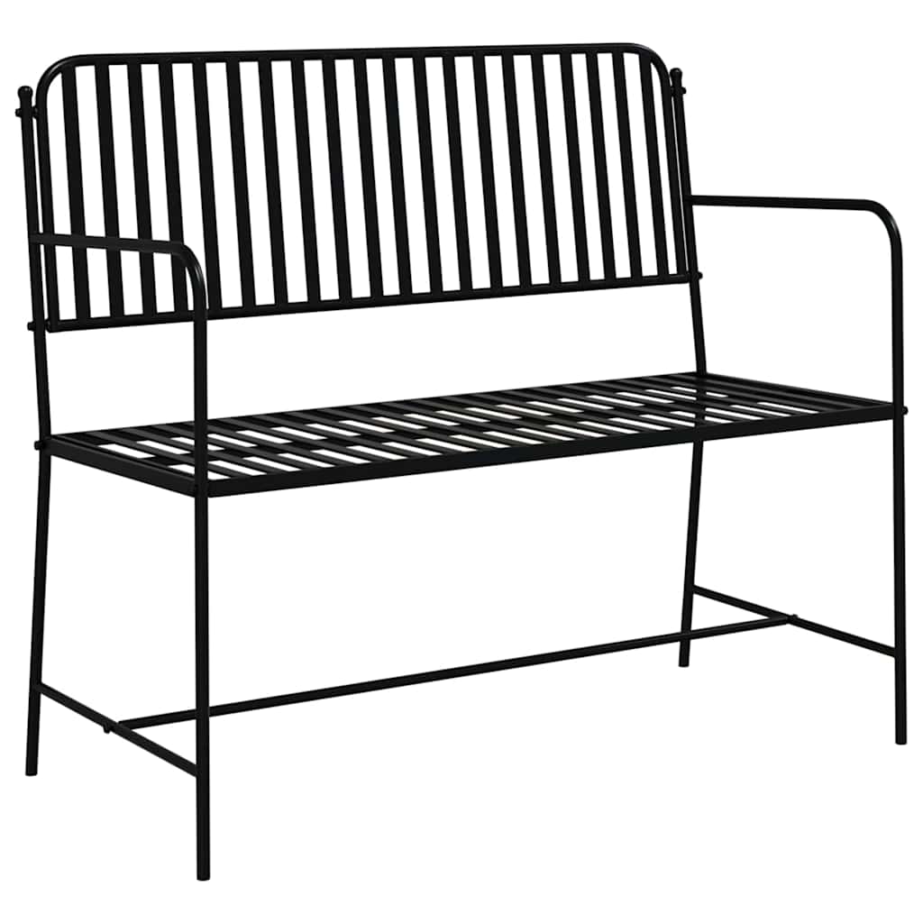 vidaXL Ławka ogrodowa Czarny 103,5 x 51,5 x 90 cm Stal