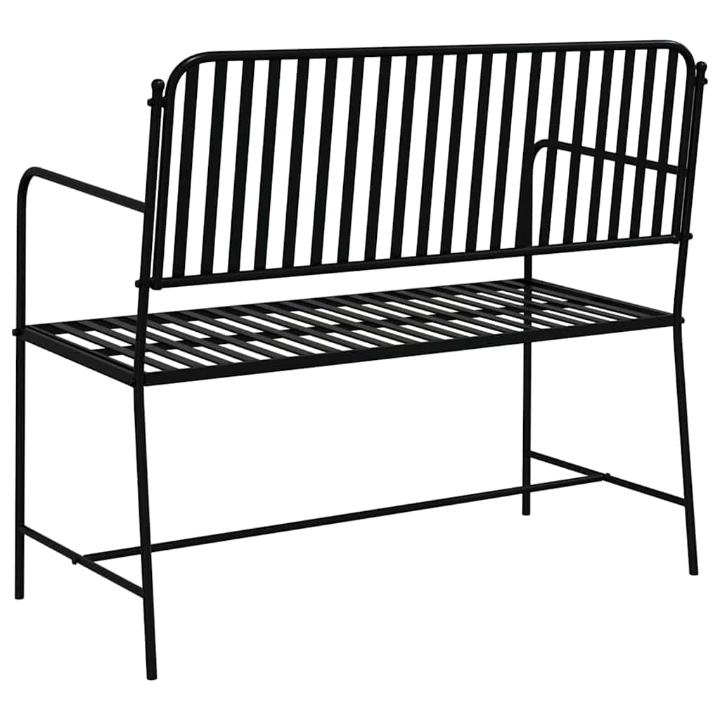 vidaXL Ławka ogrodowa Czarny 103,5 x 51,5 x 90 cm Stal