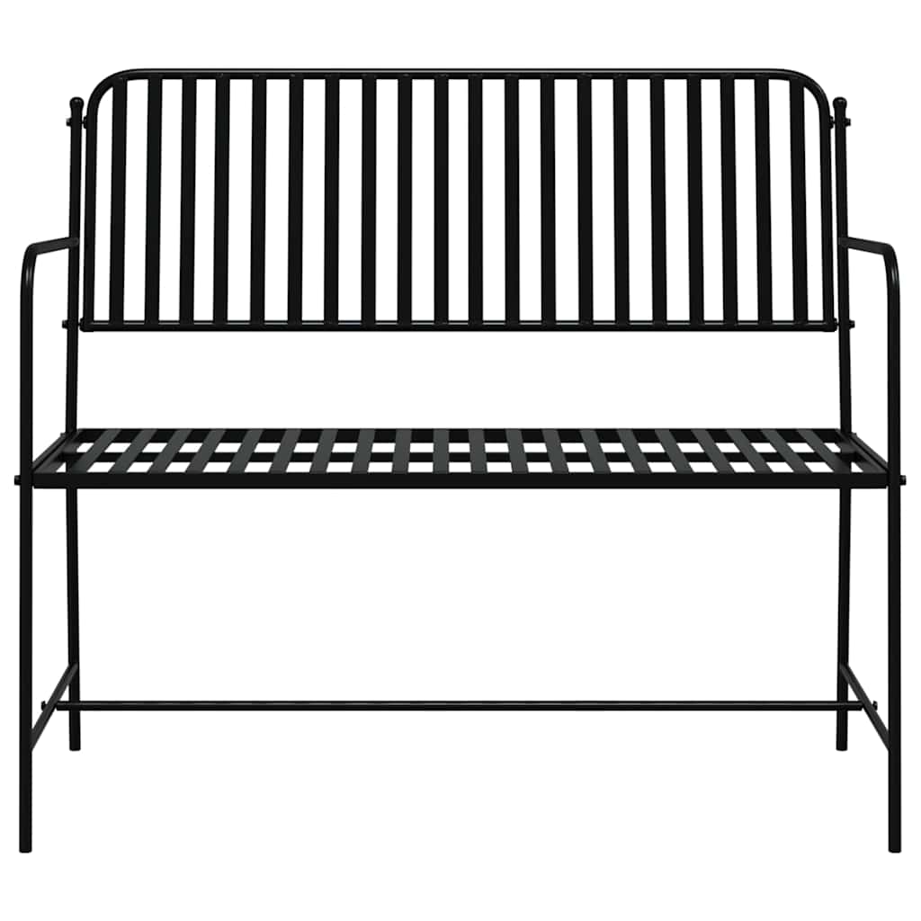 vidaXL Ławka ogrodowa Czarny 103,5 x 51,5 x 90 cm Stal