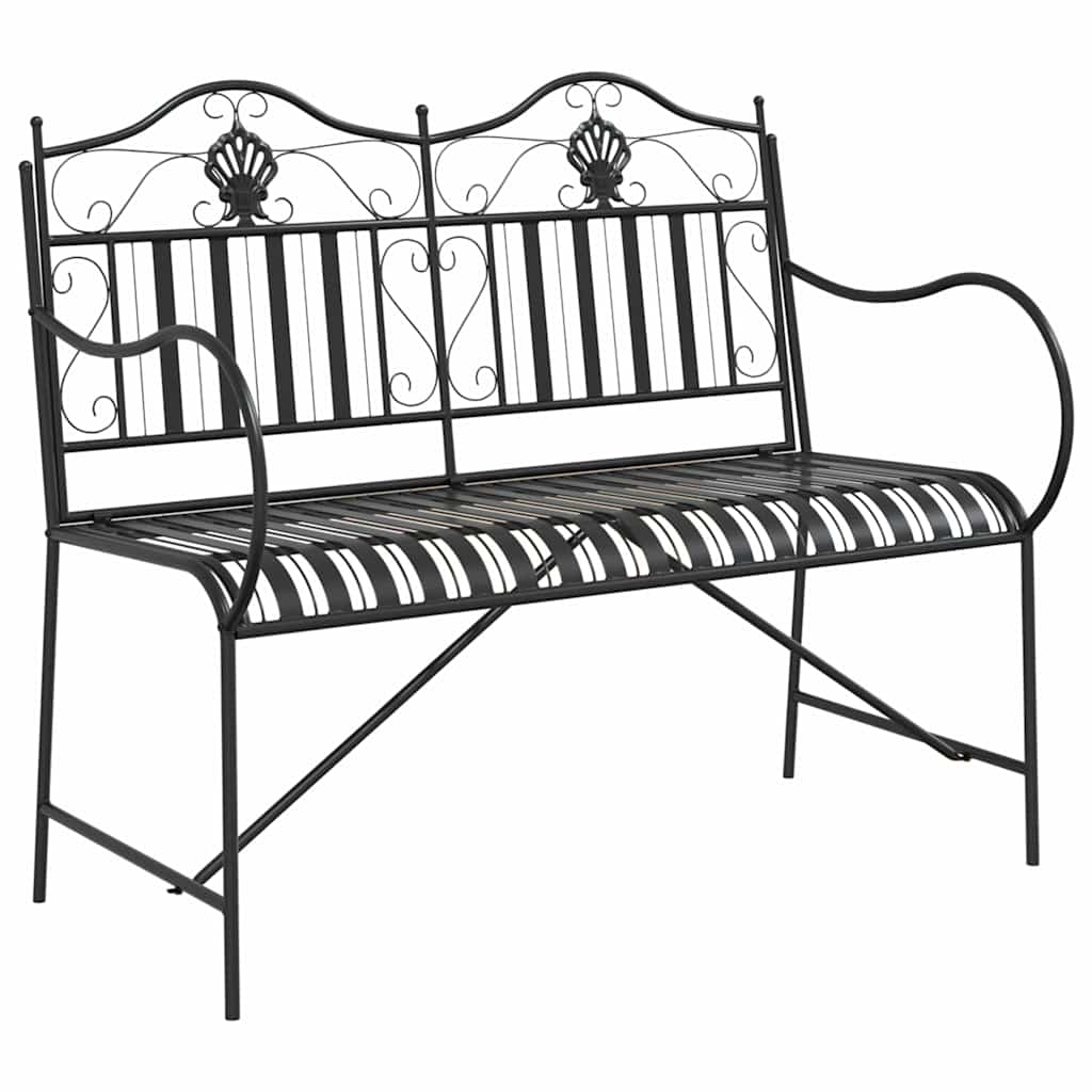 vidaXL Ławka ogrodowa Czarny 103,5 x 59 x 89 cm Stal