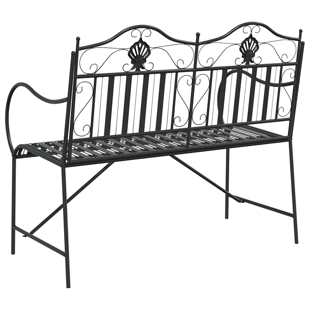 vidaXL Ławka ogrodowa Czarny 103,5 x 59 x 89 cm Stal
