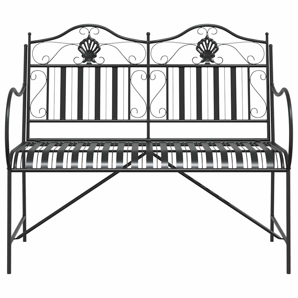 vidaXL Ławka ogrodowa Czarny 103,5 x 59 x 89 cm Stal