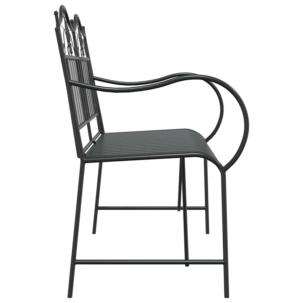 vidaXL Ławka ogrodowa Czarny 103,5 x 59 x 89 cm Stal