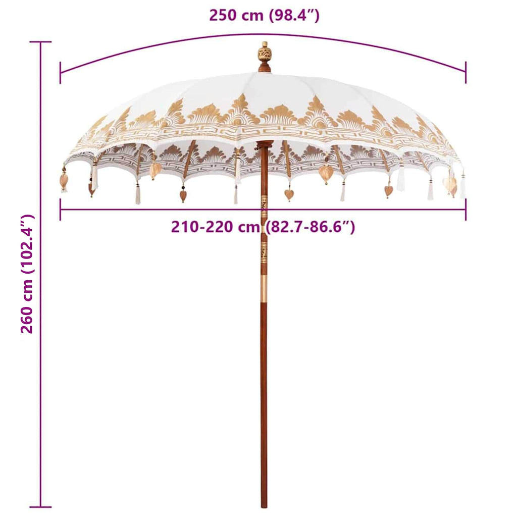 vidaXL Baliński Parasol Kremowy 215 x 215 x 260 cm
