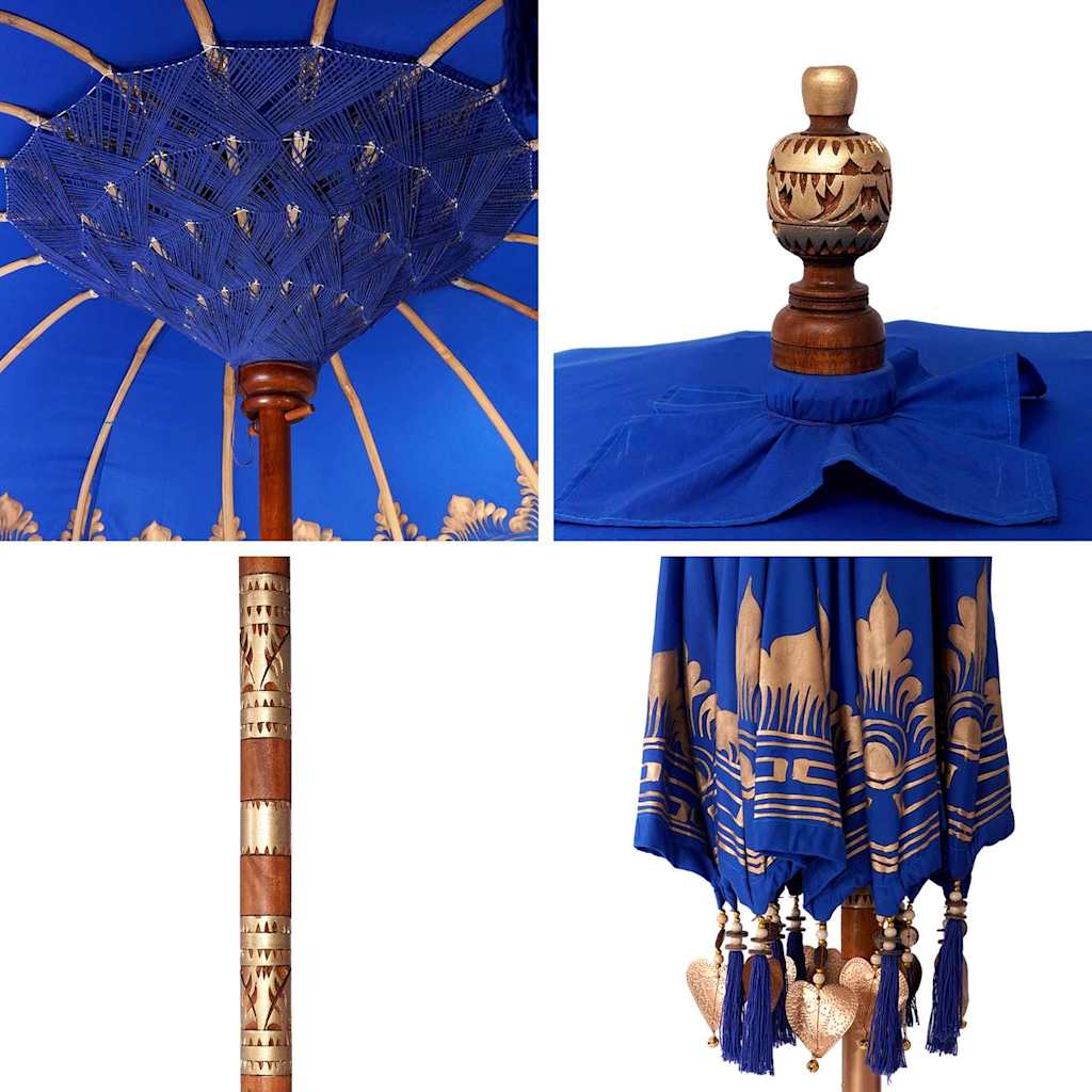 vidaXL Baliński Parasol Niebieski 185 x 185 x 260 cm