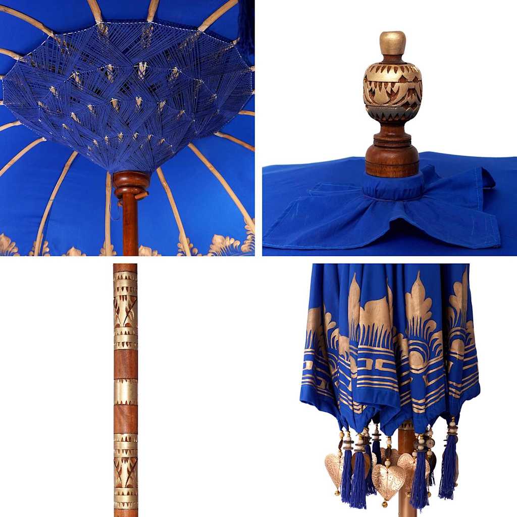 vidaXL Baliński Parasol Niebieski 215 x 215 x 260 cm