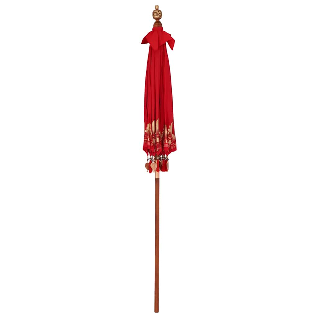 vidaXL Baliński Parasol Czerwony 185 x 185 x 260 cm
