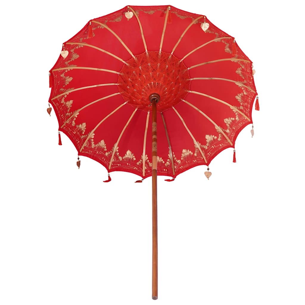 vidaXL Baliński Parasol Czerwony 185 x 185 x 260 cm