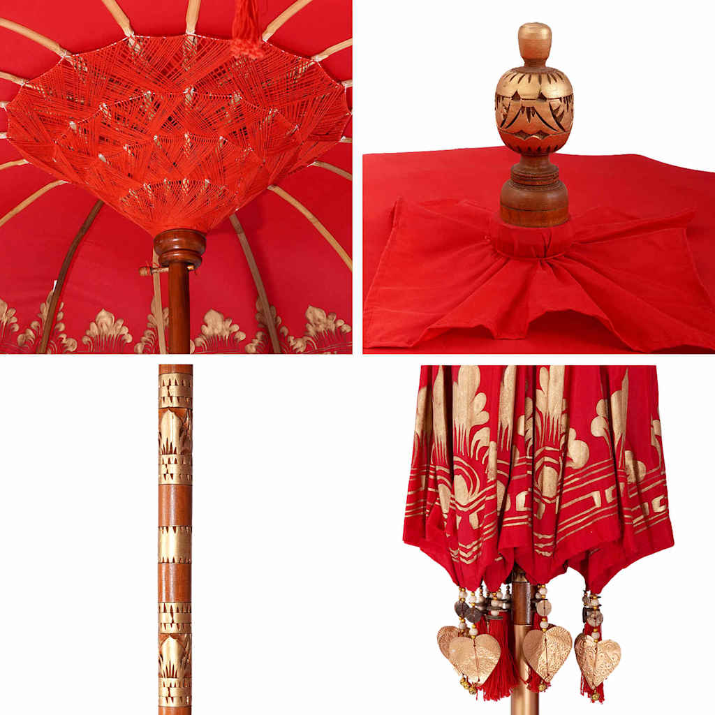 vidaXL Baliński Parasol Czerwony 215 x 215 x 260 cm