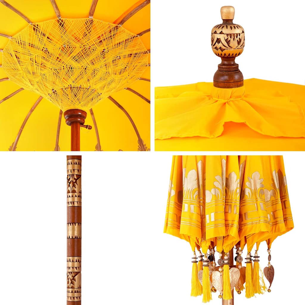 vidaXL Baliński Parasol Żółty 215 x 215 x 260 cm