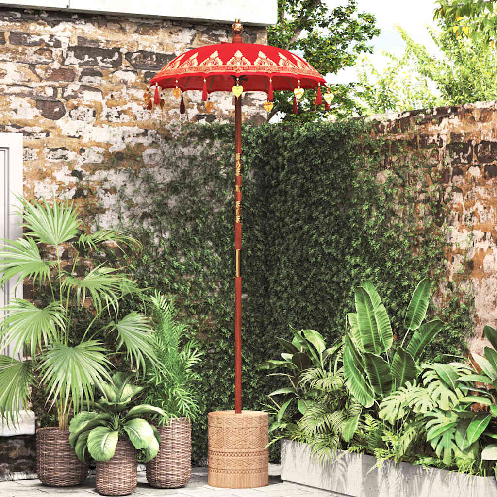 vidaXL Baliński Parasol Czerwony 125 x 125 x 260 cm