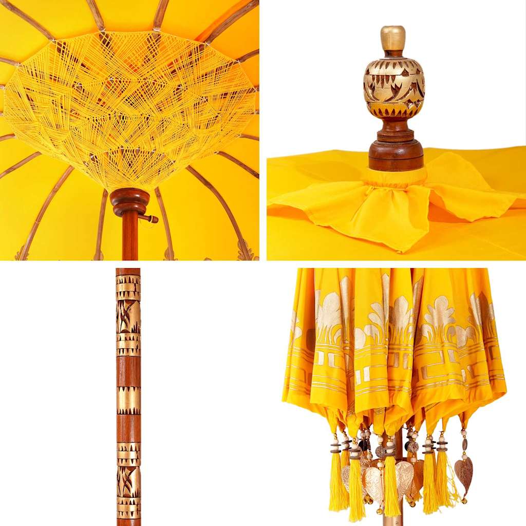vidaXL Baliński Parasol Żółty 125 x 125 x 260 cm