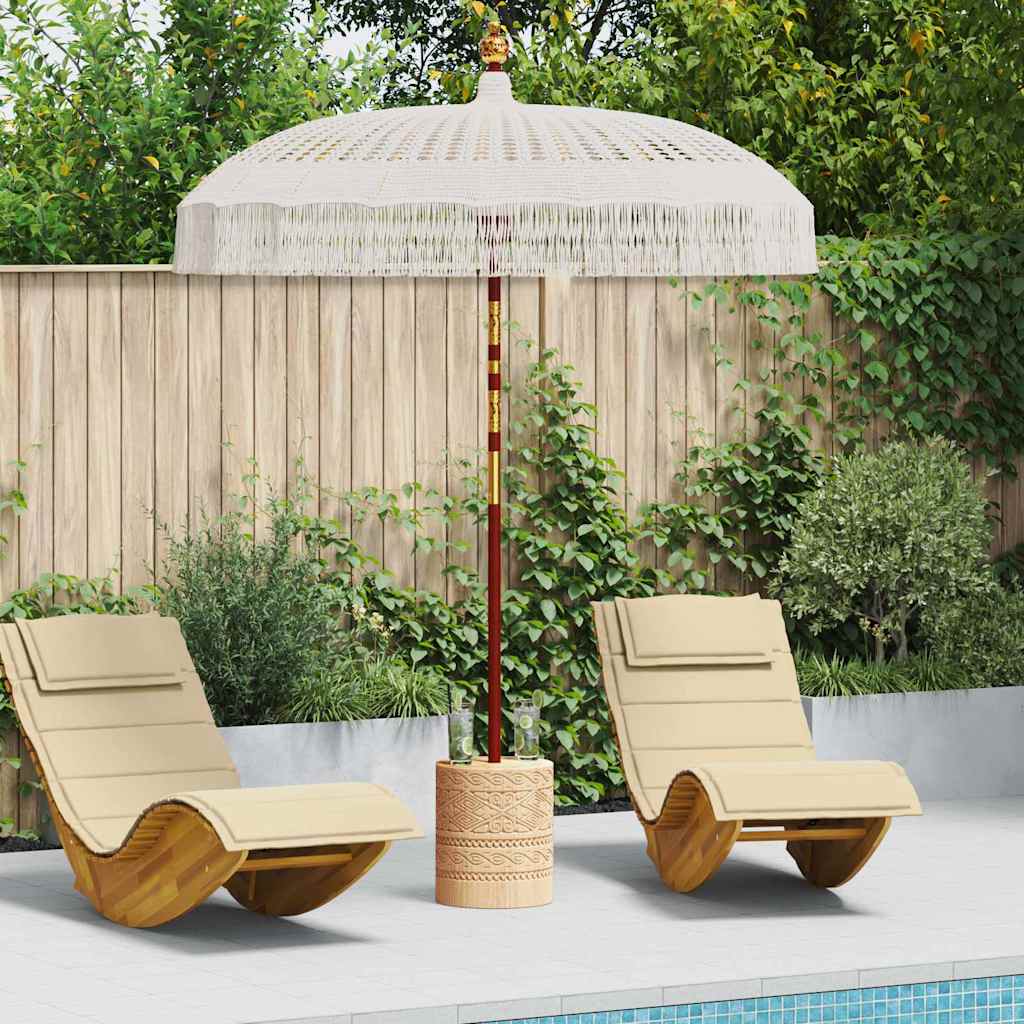 vidaXL Parasol Makramowy Kremowy 190 x 190 x 260 cm