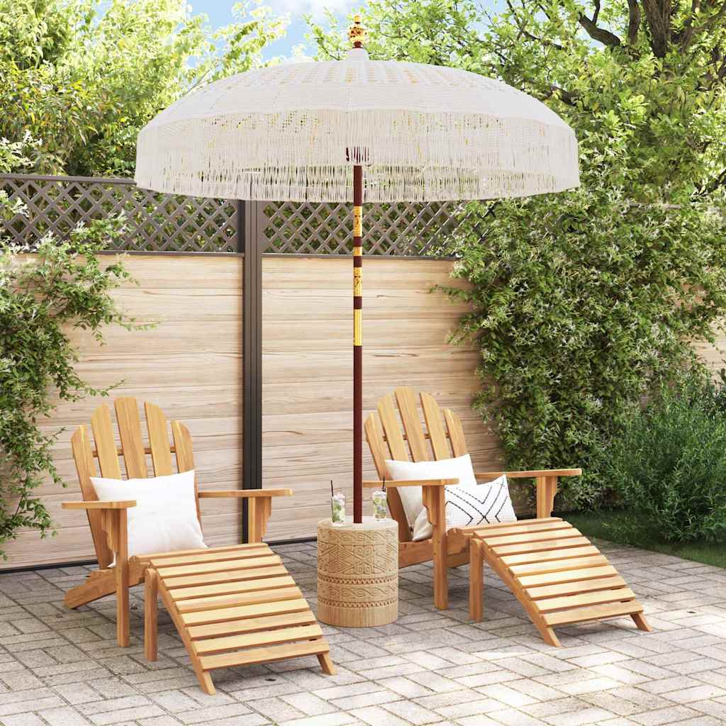 vidaXL Parasol Makramowy Kremowy 190 x 190 x 260 cm