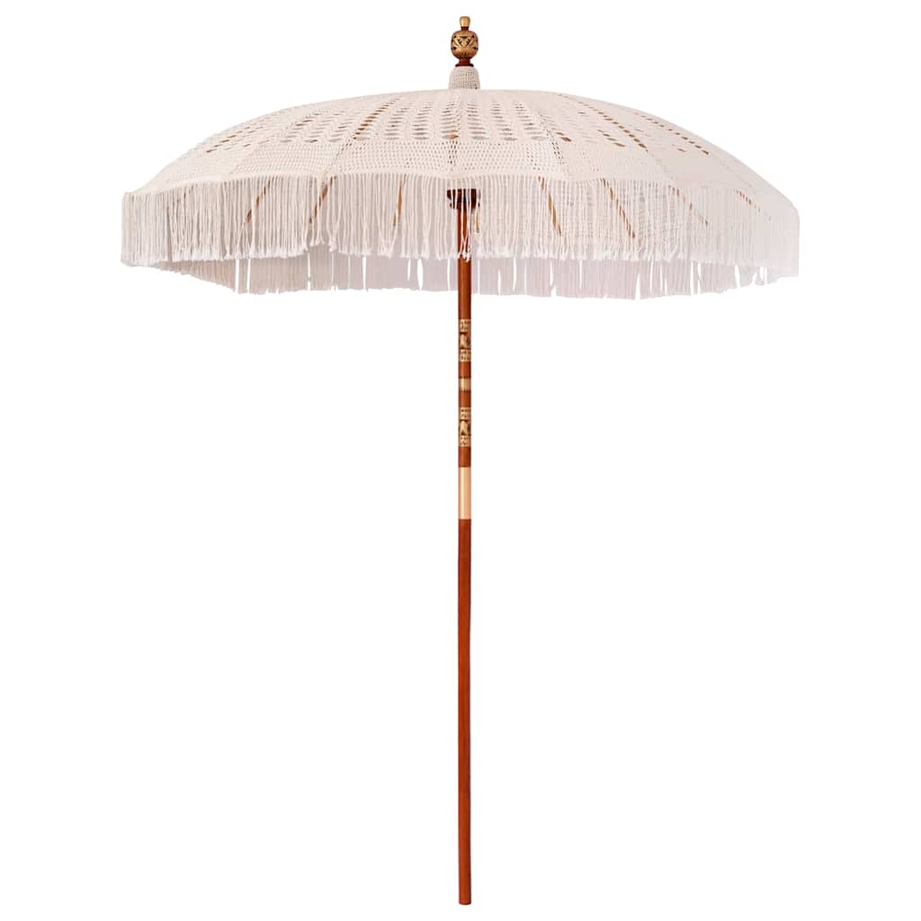 vidaXL Parasol Makramowy Kremowy 190 x 190 x 260 cm