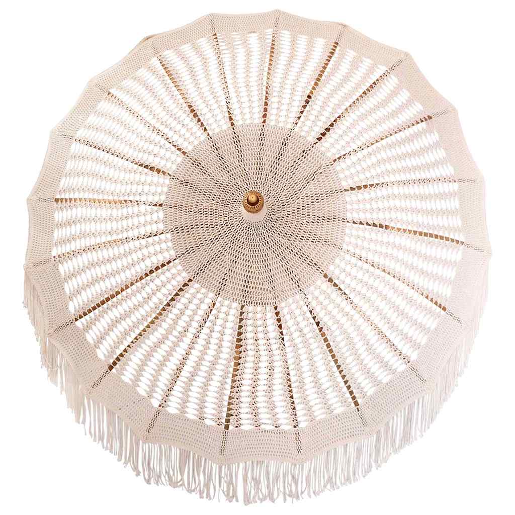 vidaXL Parasol Makramowy Kremowy 190 x 190 x 260 cm