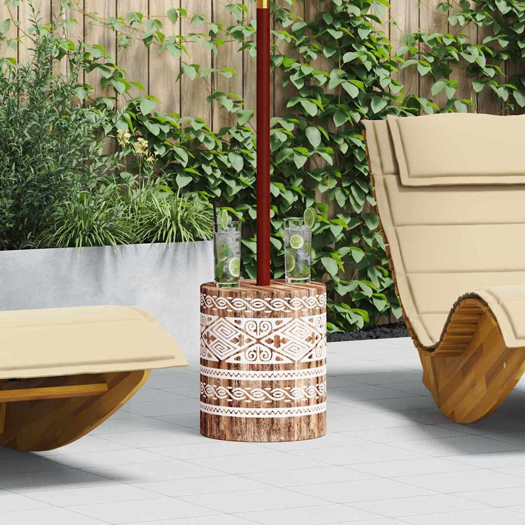 vidaXL Podstawa do parasola Bielona Ø34 x 40 cm Drewno solidne